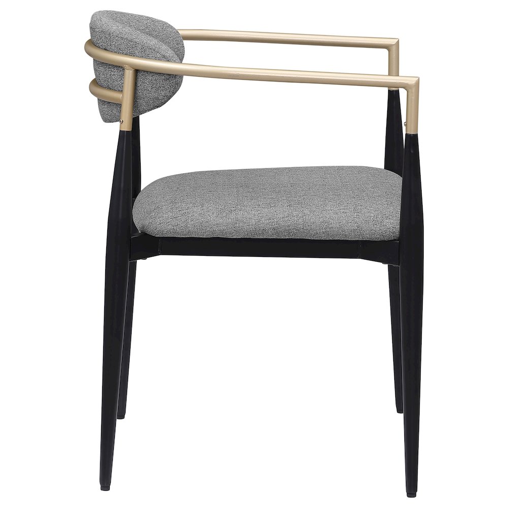 Alexis Fabric Upholstered Dining Arm Chair Grey (Set of 2). Picture 9