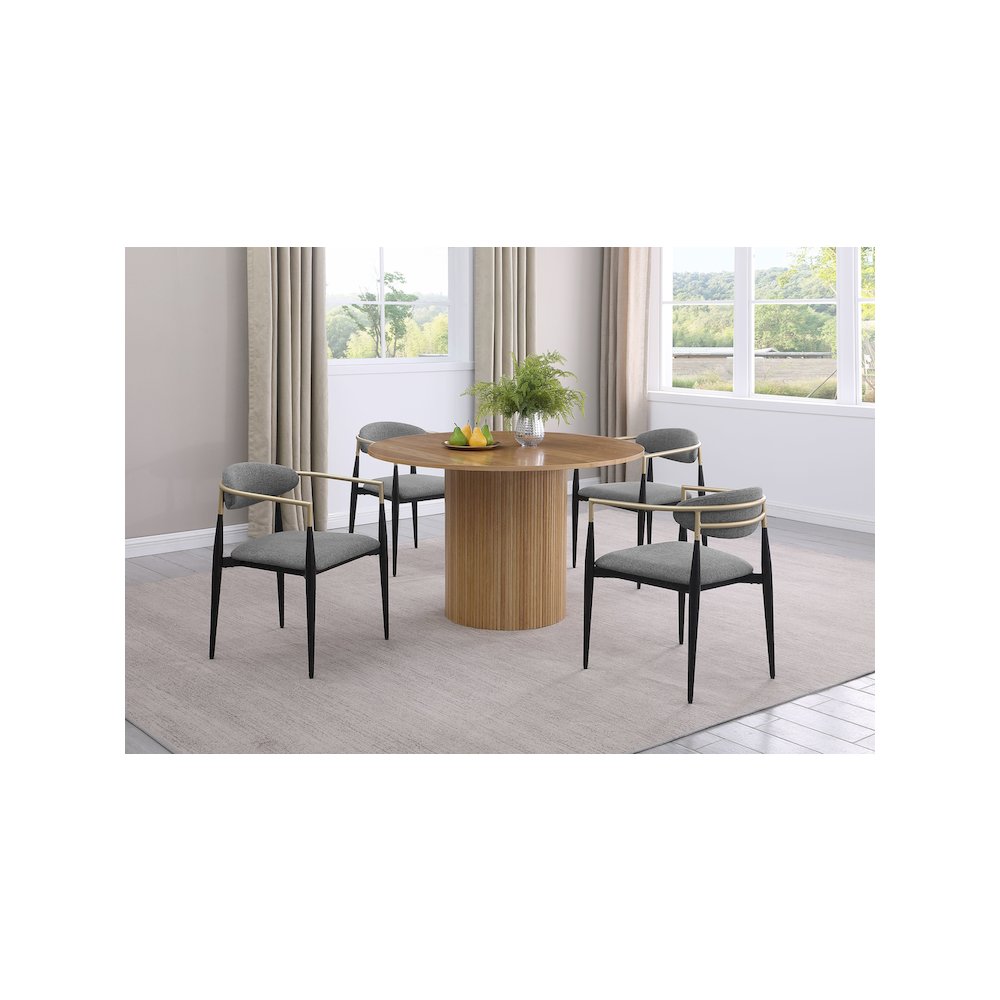 Alexis Fabric Upholstered Dining Arm Chair Grey (Set of 2). Picture 12