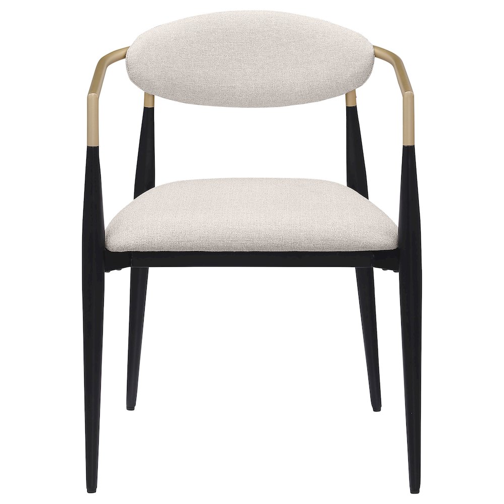 Alexis Fabric Upholstered Dining Arm Chair Beige (Set of 2). Picture 4