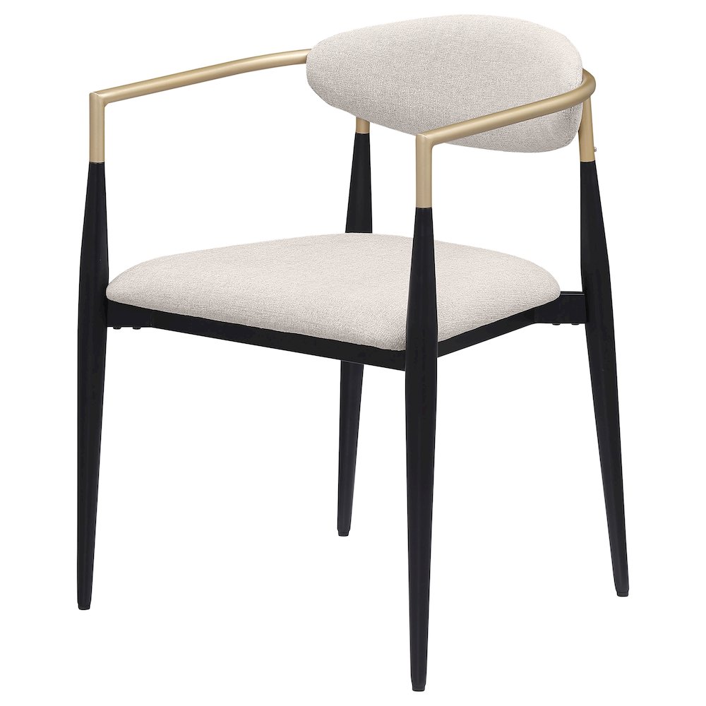 Alexis Fabric Upholstered Dining Arm Chair Beige (Set of 2). Picture 5