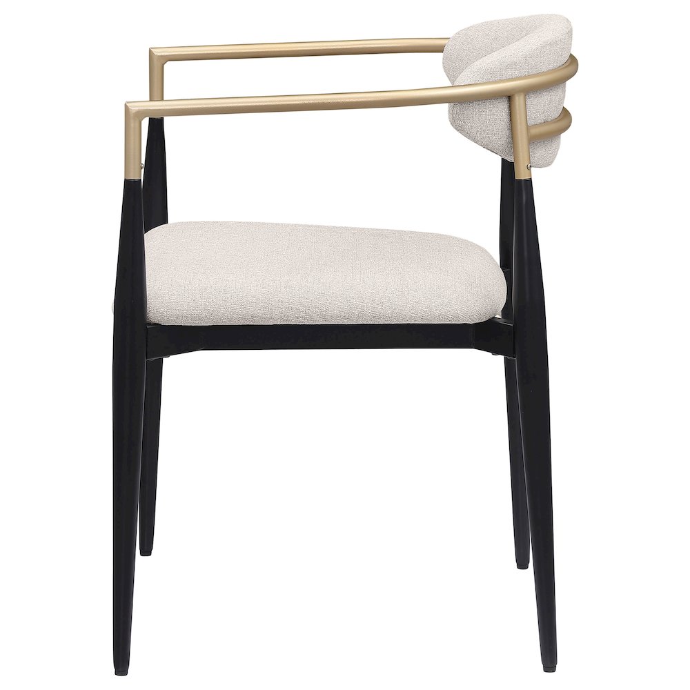 Alexis Fabric Upholstered Dining Arm Chair Beige (Set of 2). Picture 6