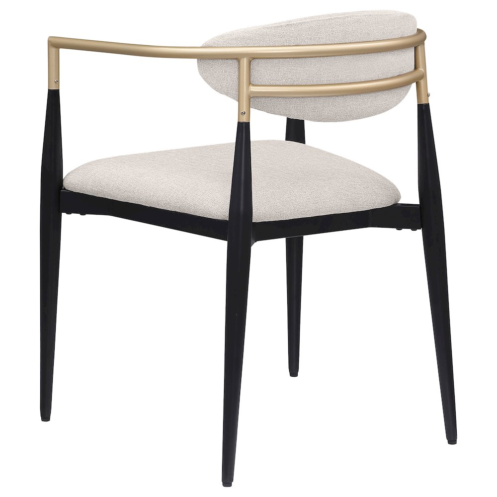 Alexis Fabric Upholstered Dining Arm Chair Beige (Set of 2). Picture 7
