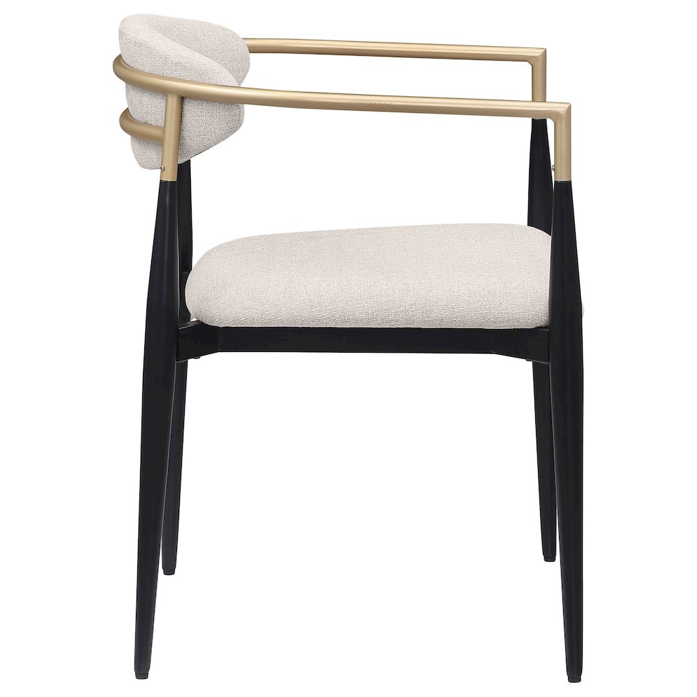 Alexis Fabric Upholstered Dining Arm Chair Beige (Set of 2). Picture 9