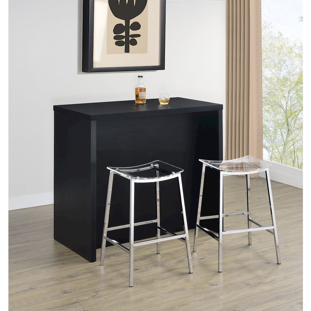 Topanga Engineered Wood Freestanding Home Bar Black. Picture 1