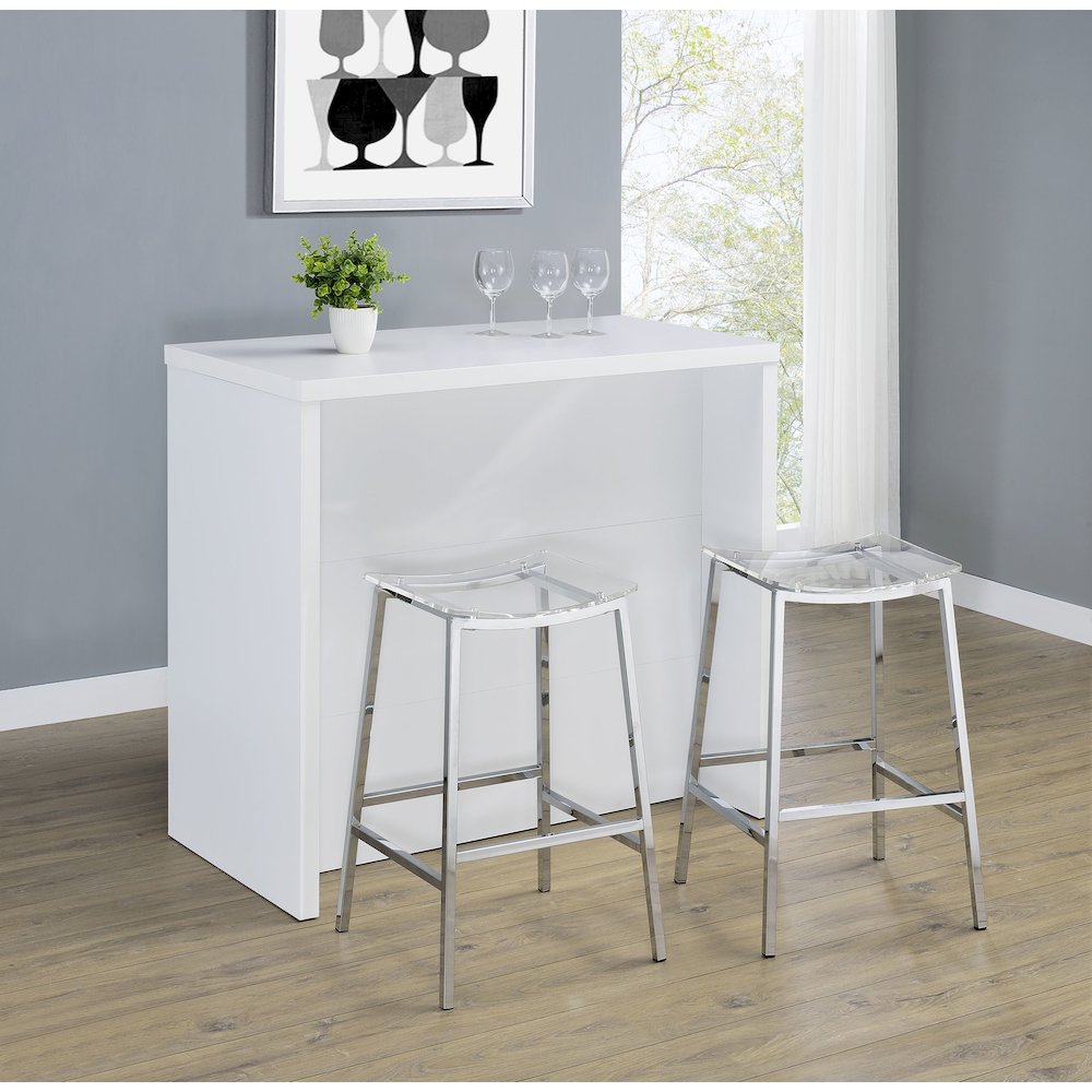 Topanga Engineered Wood Freestanding Home Bar White. Picture 1