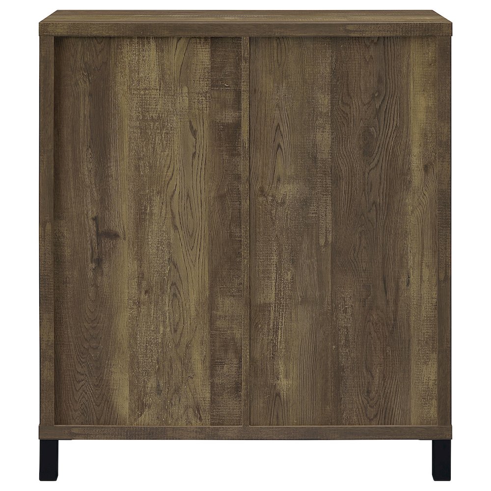 Arlington Sliding Door Home Bar Wine Cabinet Rustic Oak. Picture 5