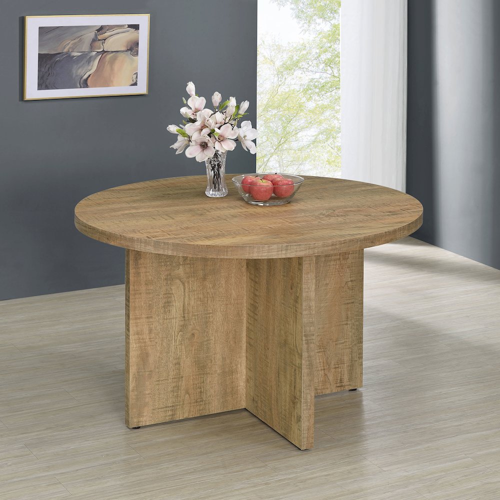 Jamestown Round 47-inch Composite Wood Dining Table Mango. Picture 6
