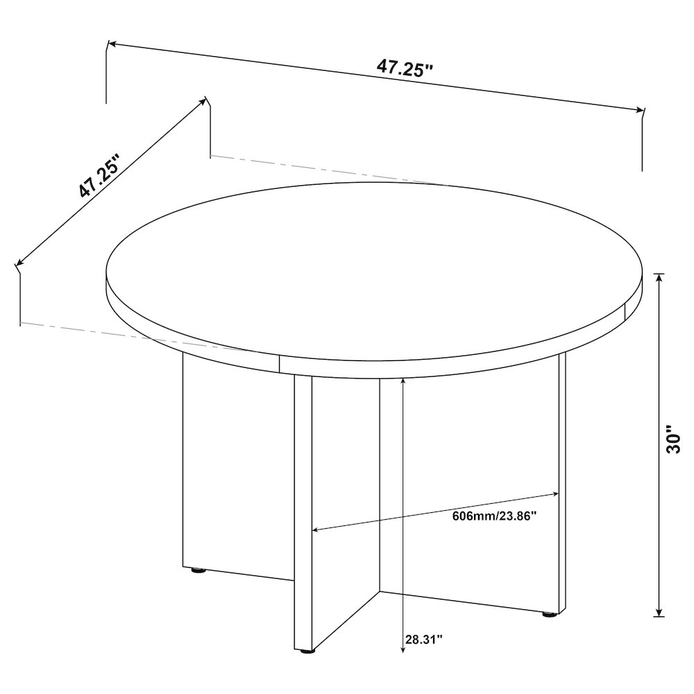 Jamestown Round 47-inch Composite Wood Dining Table Mango. Picture 10
