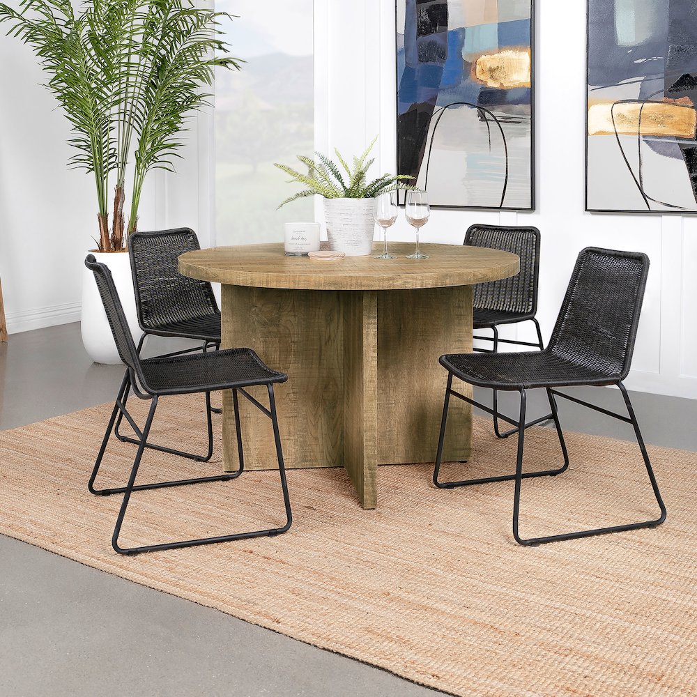 Jamestown Round 47-inch Composite Wood Dining Table Mango. Picture 8