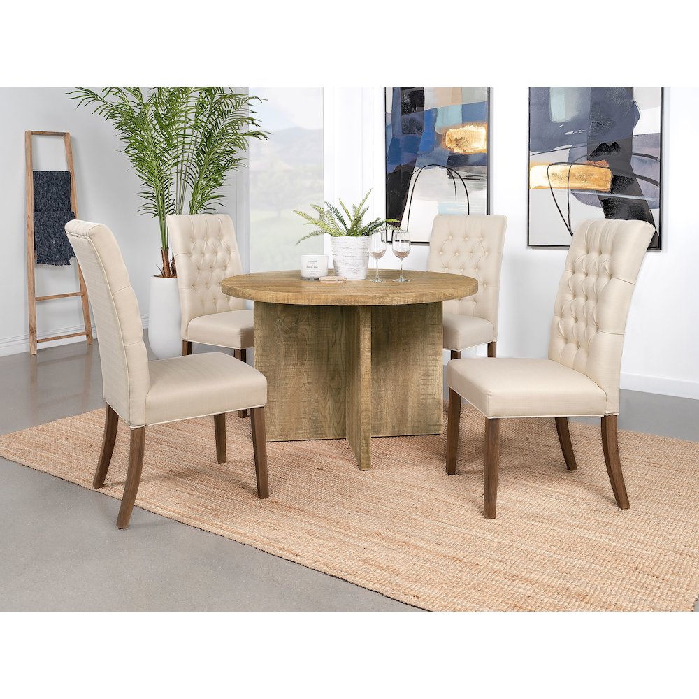 Jamestown Round 47-inch Composite Wood Dining Table Mango. Picture 9