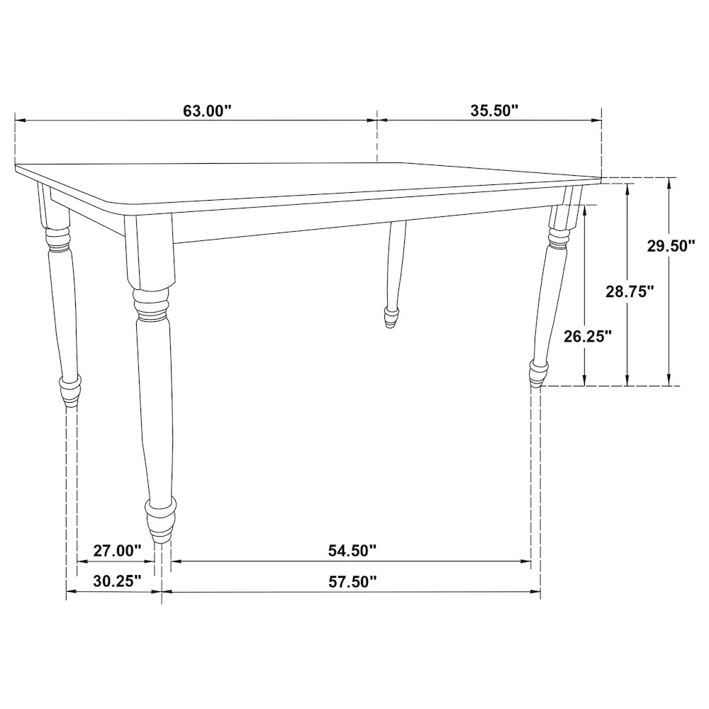 Hollyoak Rectangular 63-inch Wood Dining Table Walnut. Picture 10