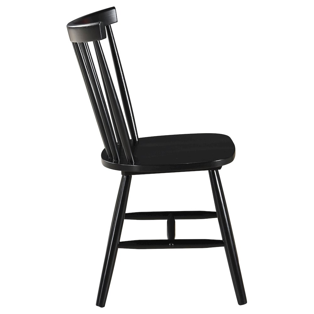 Hollyoak Windsor Wood Dining Side Chair Black (Set of 2). Picture 9