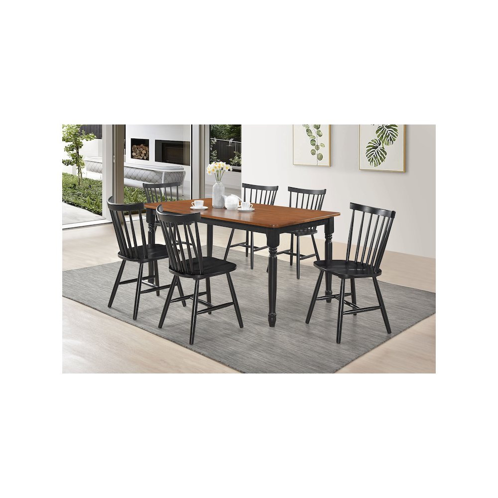 Hollyoak Windsor Wood Dining Side Chair Black (Set of 2). Picture 12