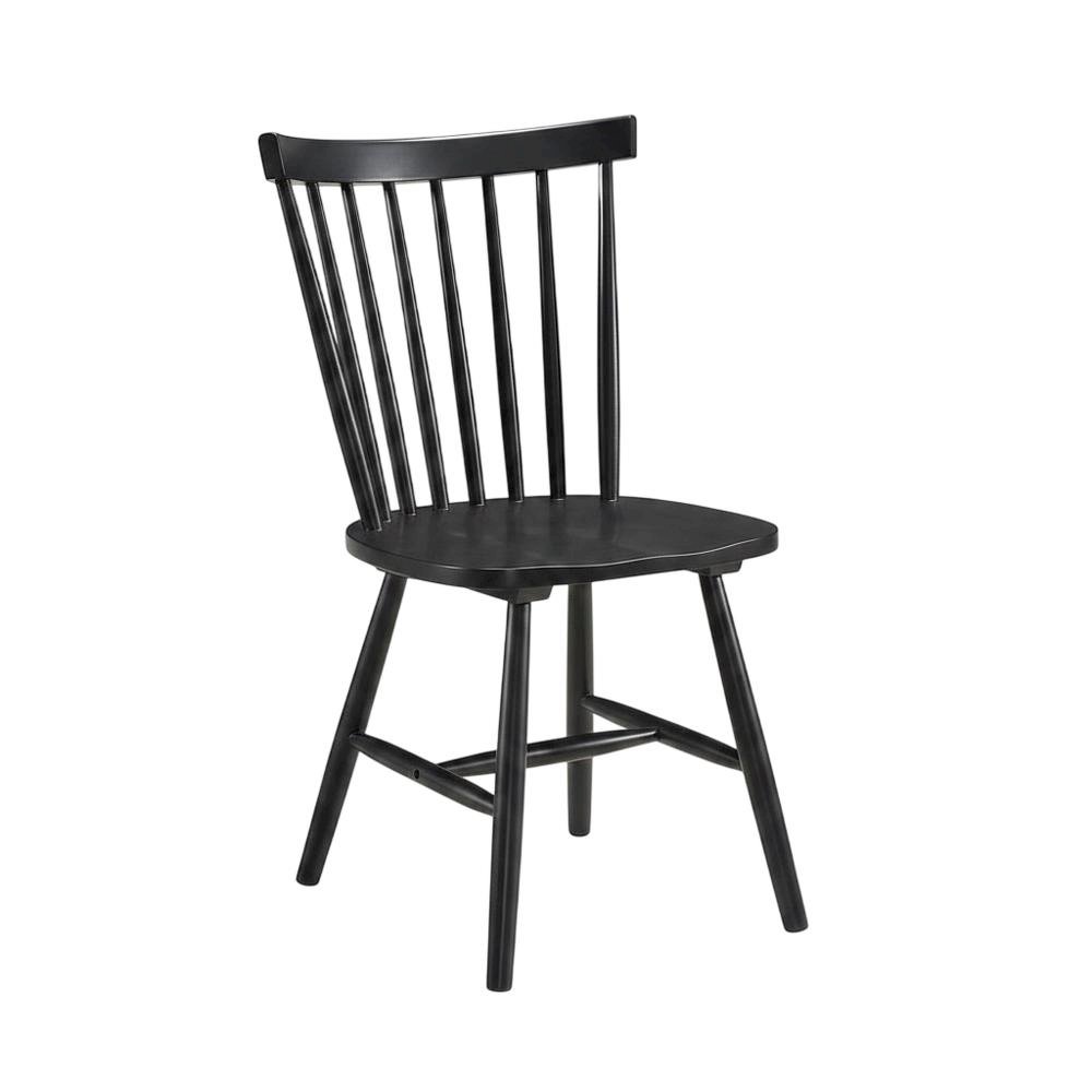 Windsor Wood Farmhouse Dining Side Chair, Black, Set of 2. Picture 3