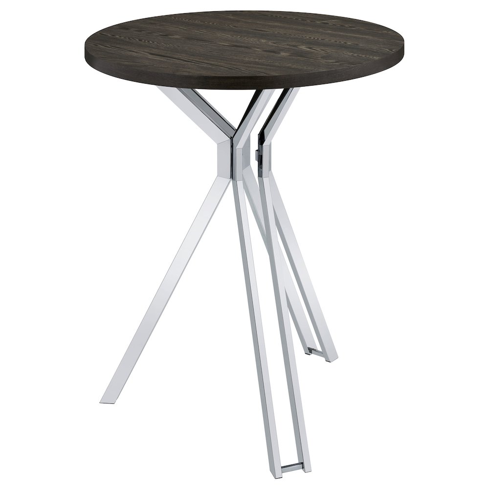 Edgerton Round 35-inch Pub Height Bistro Bar Table Dark Oak. Picture 4