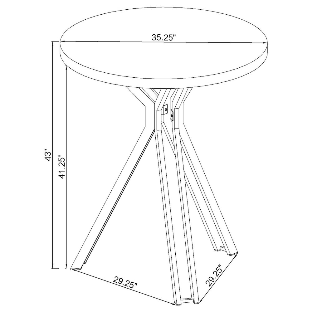 Edgerton Round 35-inch Pub Height Bistro Bar Table Dark Oak. Picture 10