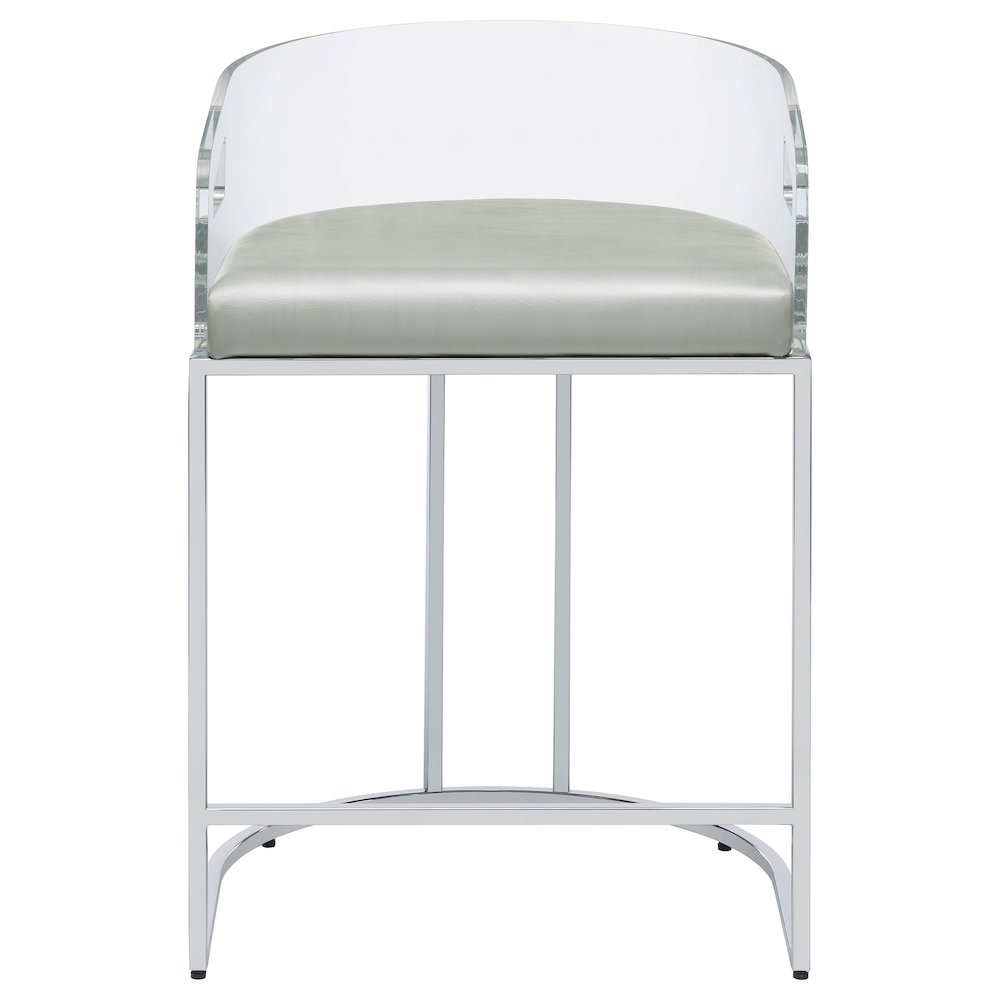 Thermosolis Clear Acrylic Counter Chair Chrome (Set of 2). Picture 4