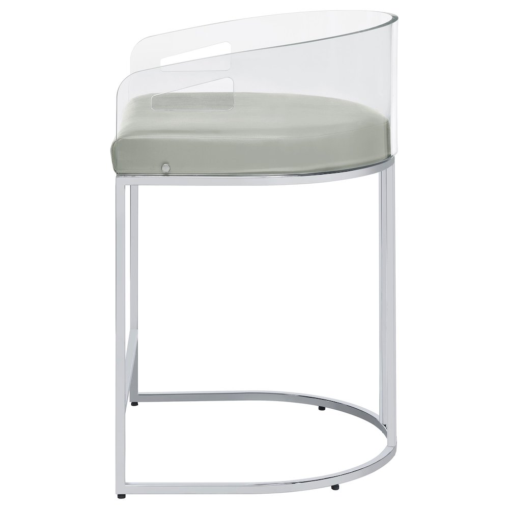 Thermosolis Clear Acrylic Counter Chair Chrome (Set of 2). Picture 6