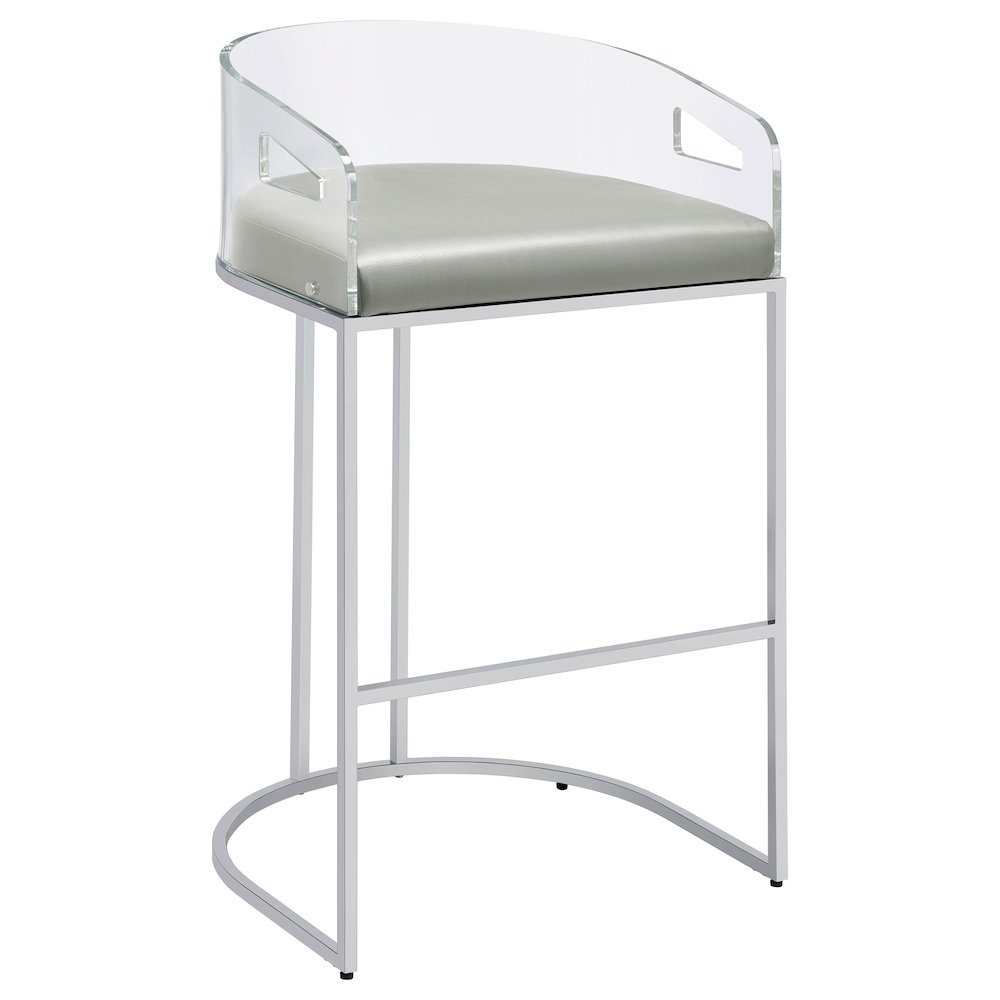 Thermosolis Clear Acrylic Bar Chair Chrome (Set of 2). Picture 3