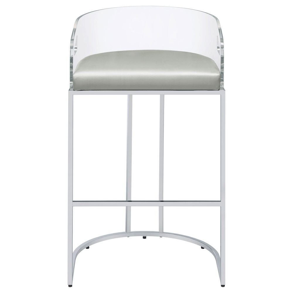 Thermosolis Clear Acrylic Bar Chair Chrome (Set of 2). Picture 4