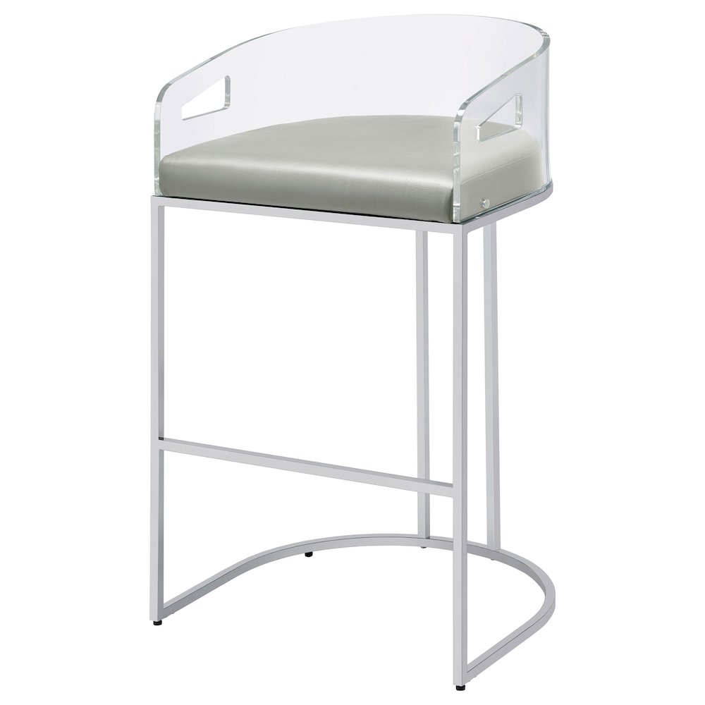 Thermosolis Clear Acrylic Bar Chair Chrome (Set of 2). Picture 5