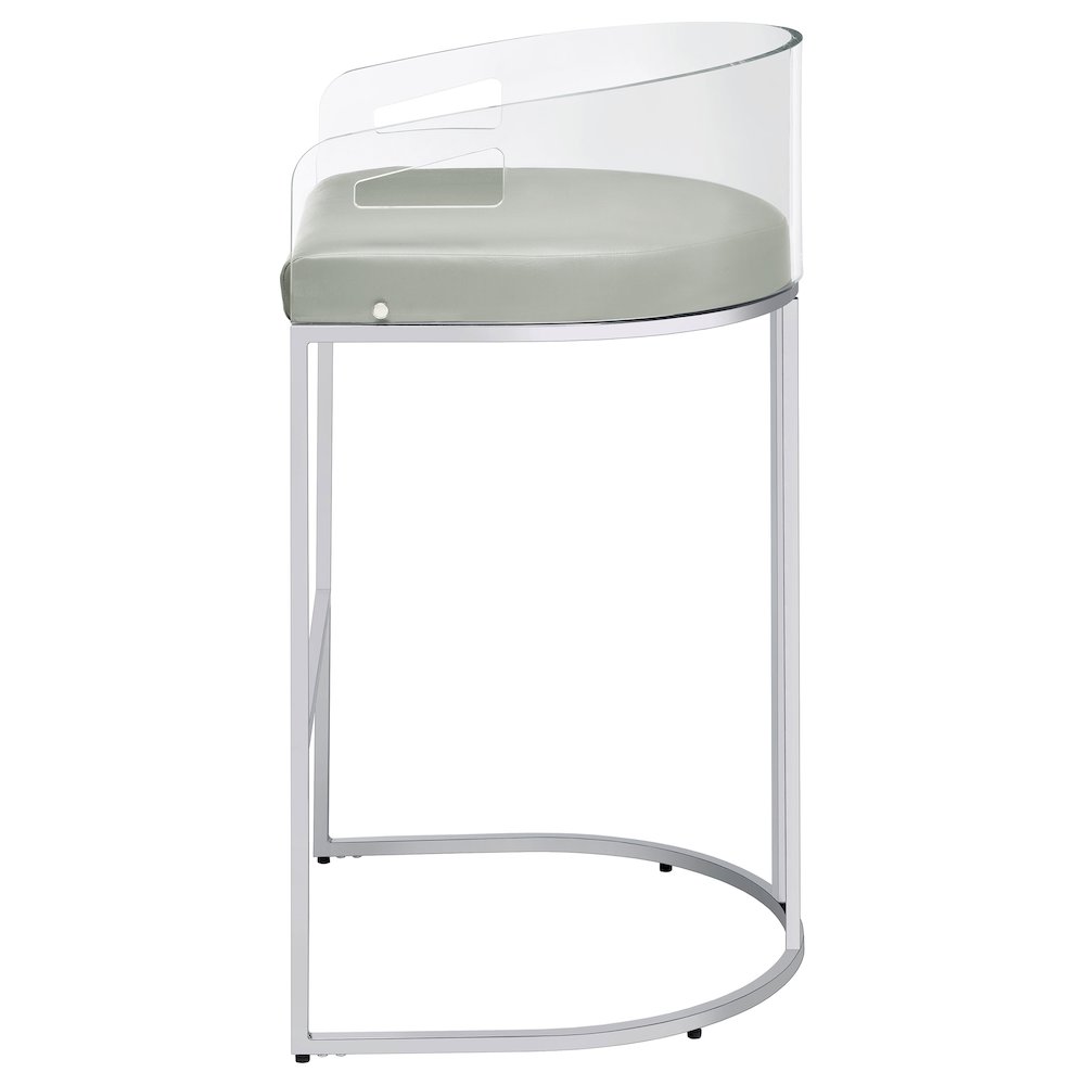 Thermosolis Clear Acrylic Bar Chair Chrome (Set of 2). Picture 6