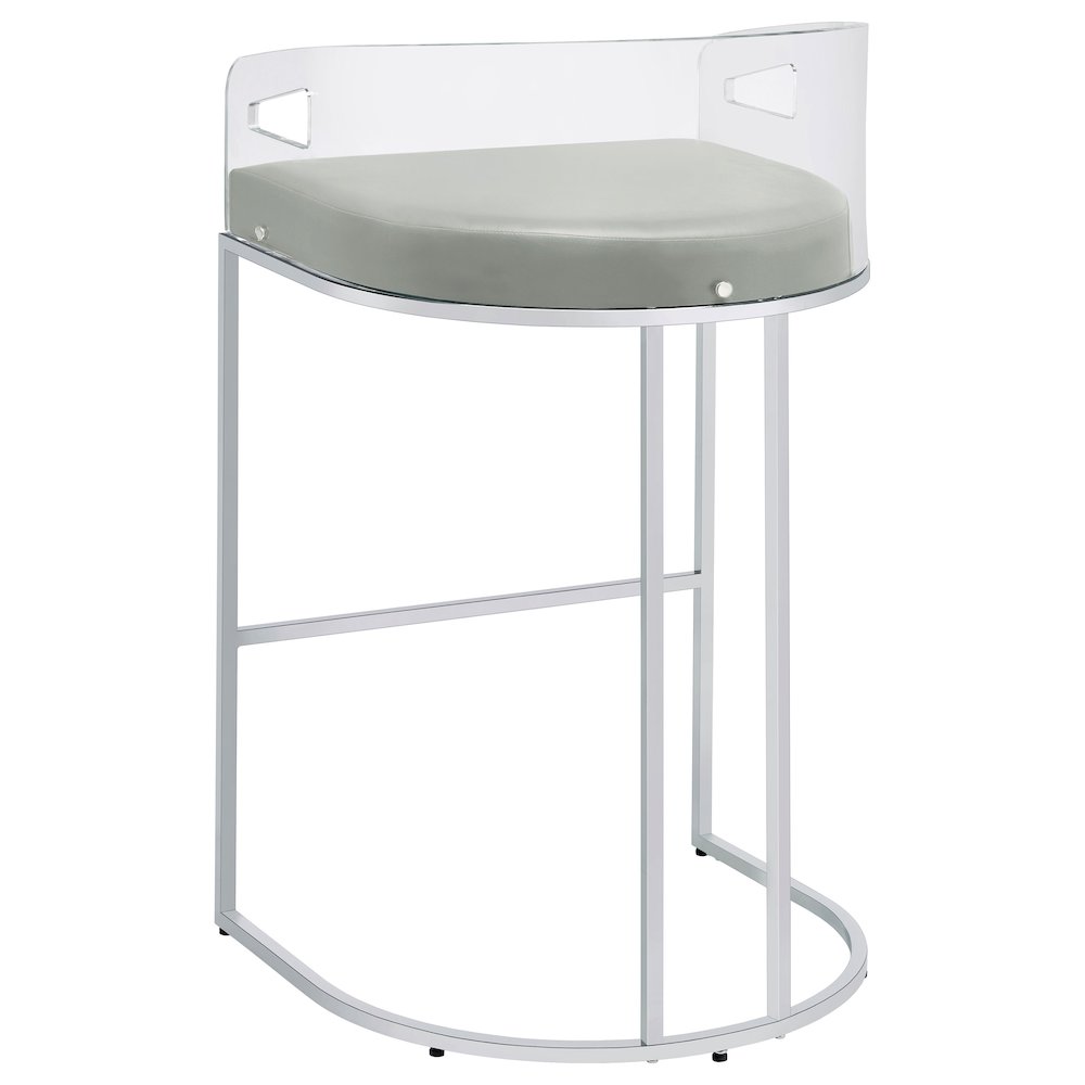 Thermosolis Clear Acrylic Bar Chair Chrome (Set of 2). Picture 7