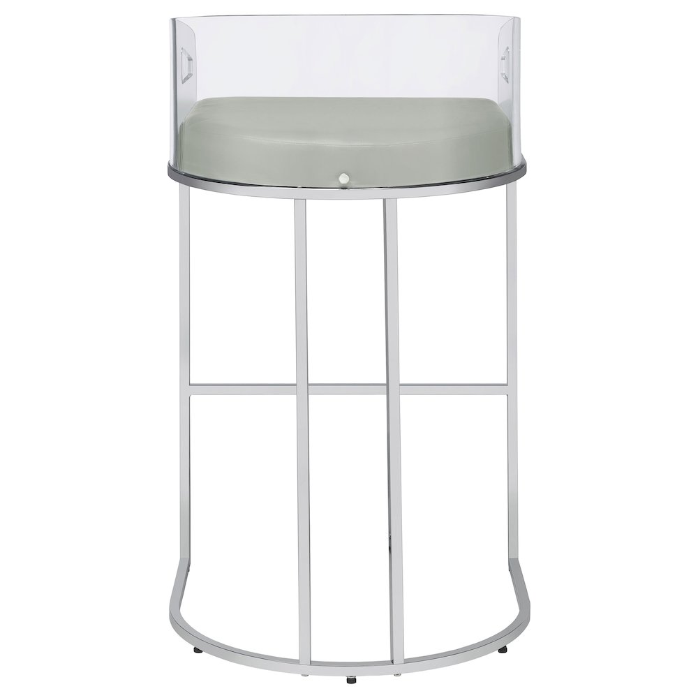 Thermosolis Clear Acrylic Bar Chair Chrome (Set of 2). Picture 8
