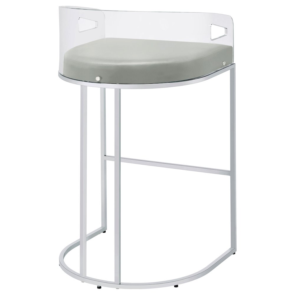 Thermosolis Clear Acrylic Bar Chair Chrome (Set of 2). Picture 9