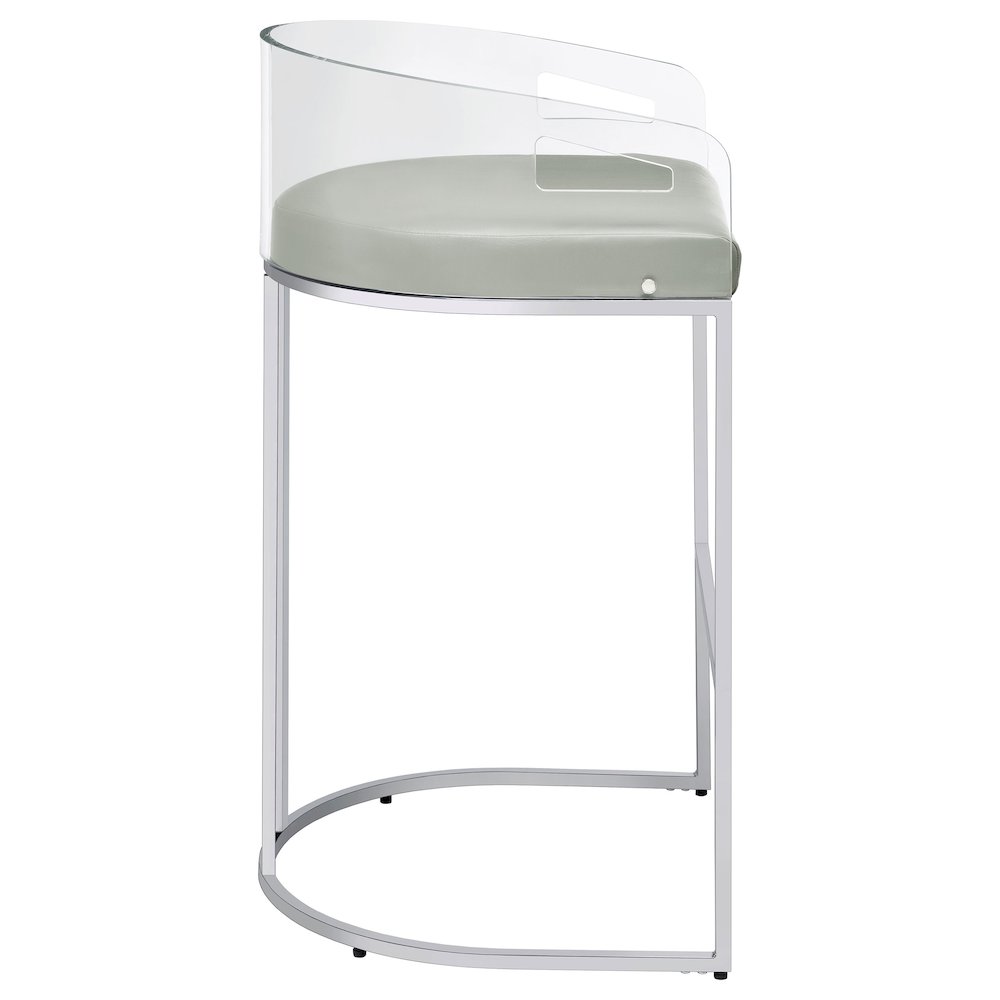 Thermosolis Clear Acrylic Bar Chair Chrome (Set of 2). Picture 10