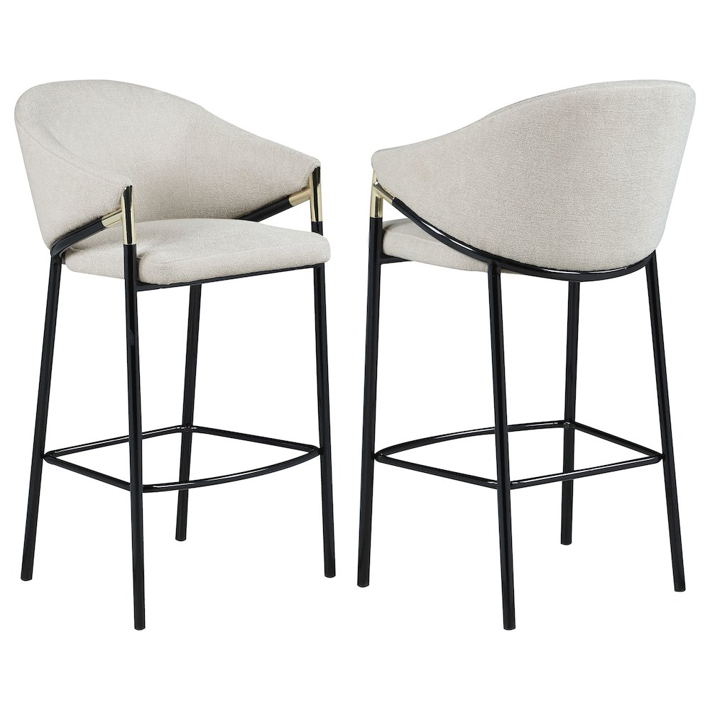 Chadwick Fabric Upholstered Bar Chair Beige (Set of 2). Picture 1