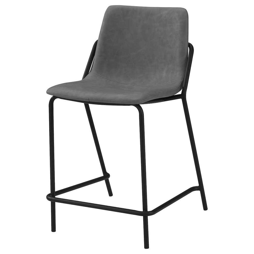 Earnest Upholstered Counter Chair Grey (Set of 2). Picture 5