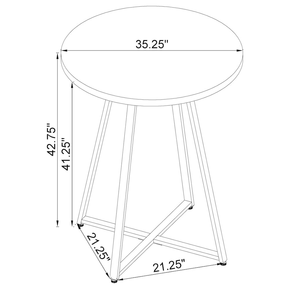 Burkhart Round 35-inch Pub Height Bistro Bar Table Brown Oak. Picture 9