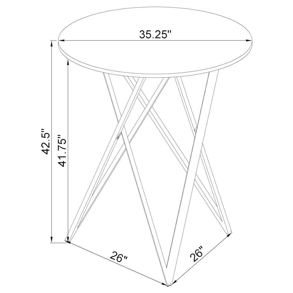 Bexter Round 35-inch Faux Marble Bistro Bar Table Chrome. Picture 9