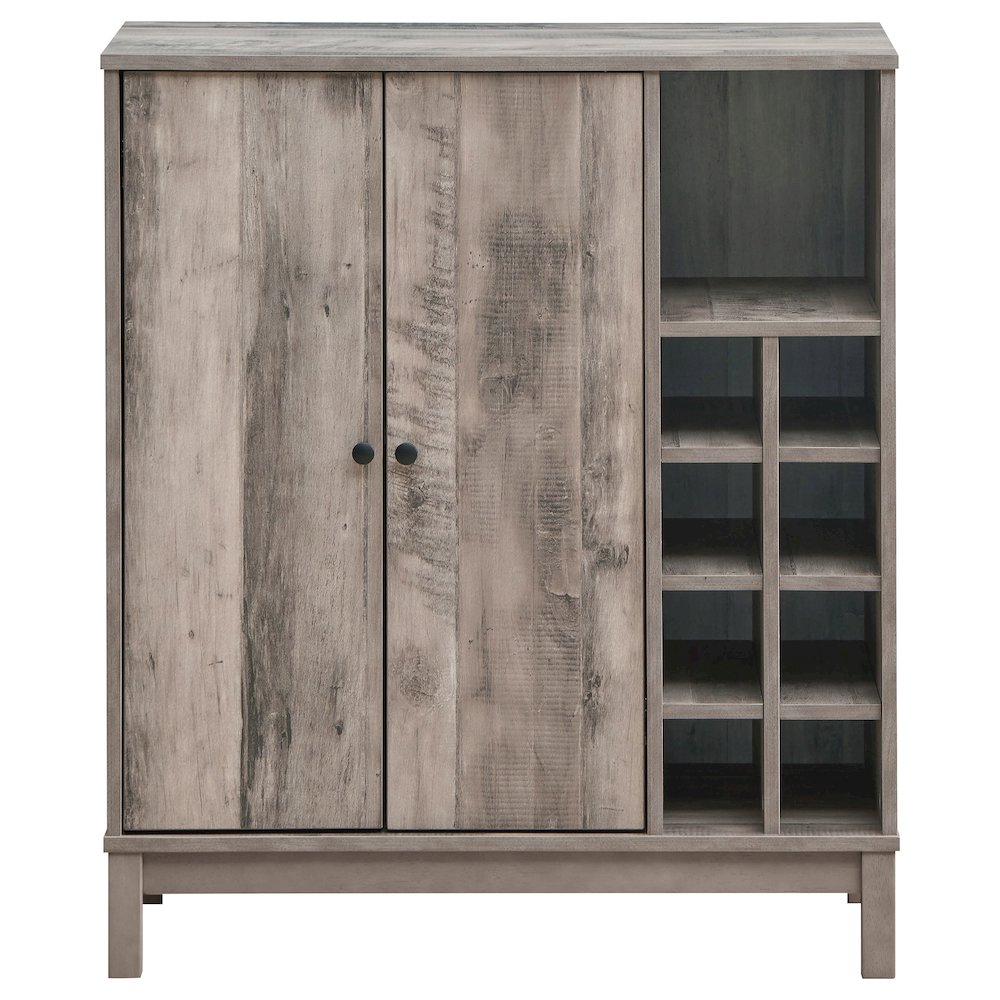 Cheyenne 2-door Home Bar Wine Cabinet Weathered Acacia. Picture 4