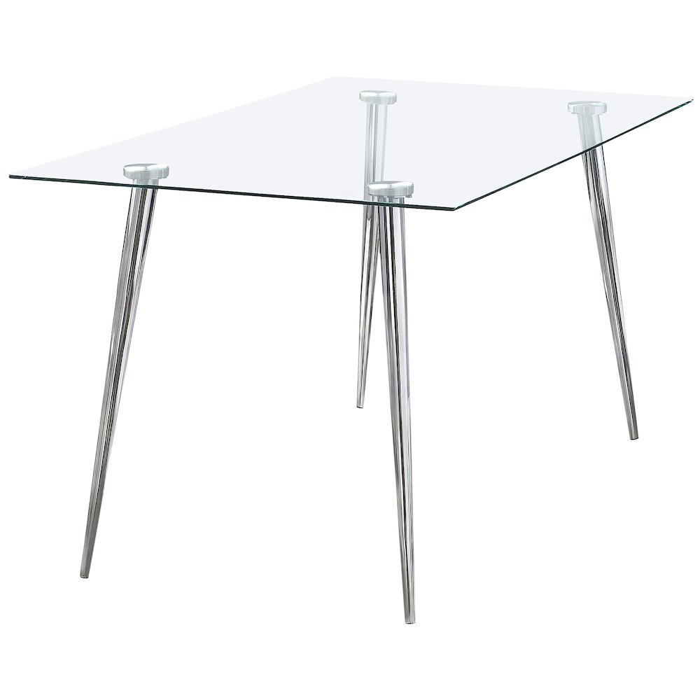 Gilman Rectangular 64-inch Glass Top Dining Table Chrome. Picture 1