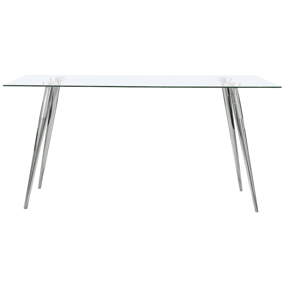 Gilman Rectangular 64-inch Glass Top Dining Table Chrome. Picture 3