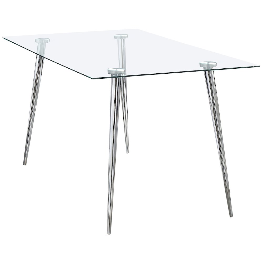 Gilman Rectangular 64-inch Glass Top Dining Table Chrome. Picture 4