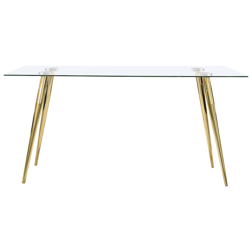 Gilman Rectangular 64-inch Glass Top Dining Table Gold. Picture 3