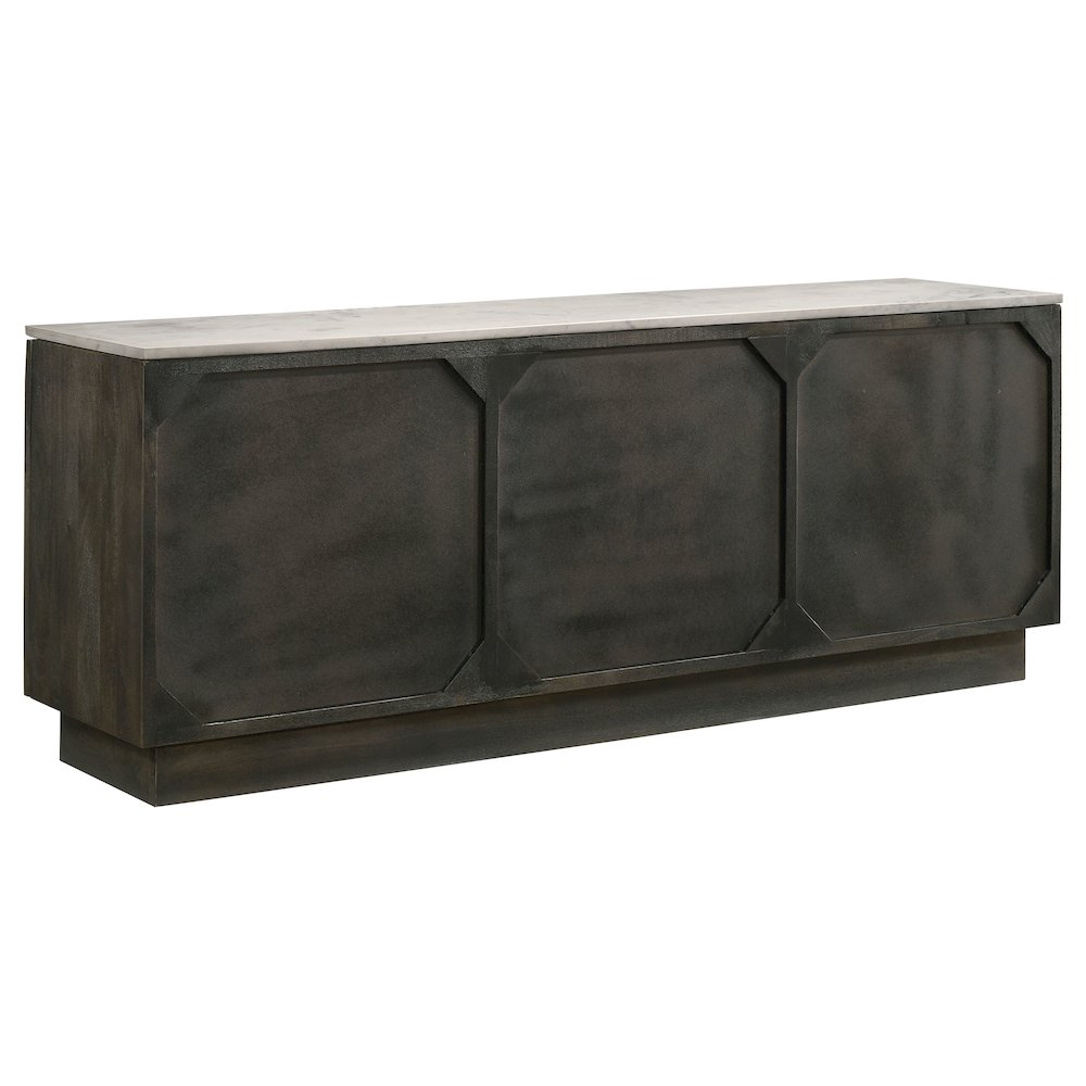 Dennis 3-door Marble Top Sideboard Buffet Tobacco Grey. Picture 7