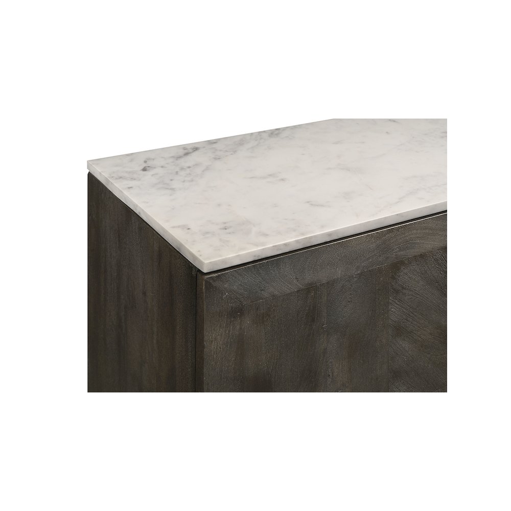 Dennis 3-door Marble Top Sideboard Buffet Tobacco Grey. Picture 11