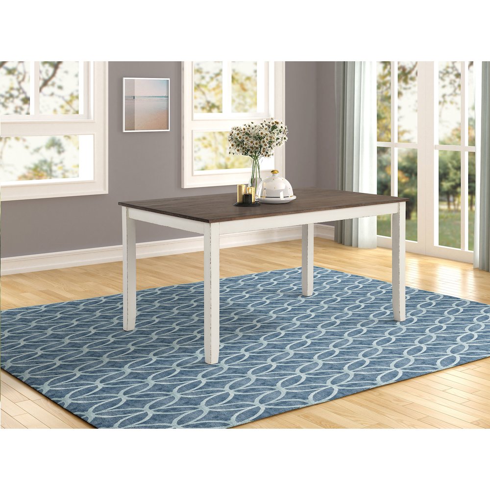 Fortress 7-piece Rectangular Dining Set Vintage Vanilla. Picture 11