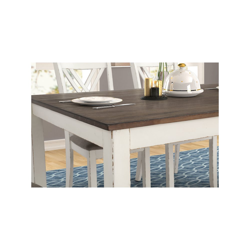 Fortress 7-piece Rectangular Dining Set Vintage Vanilla. Picture 14
