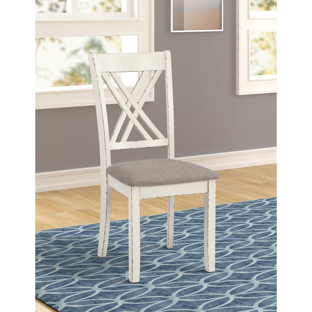 Fortress 7-piece Rectangular Dining Set Vintage Vanilla. Picture 12