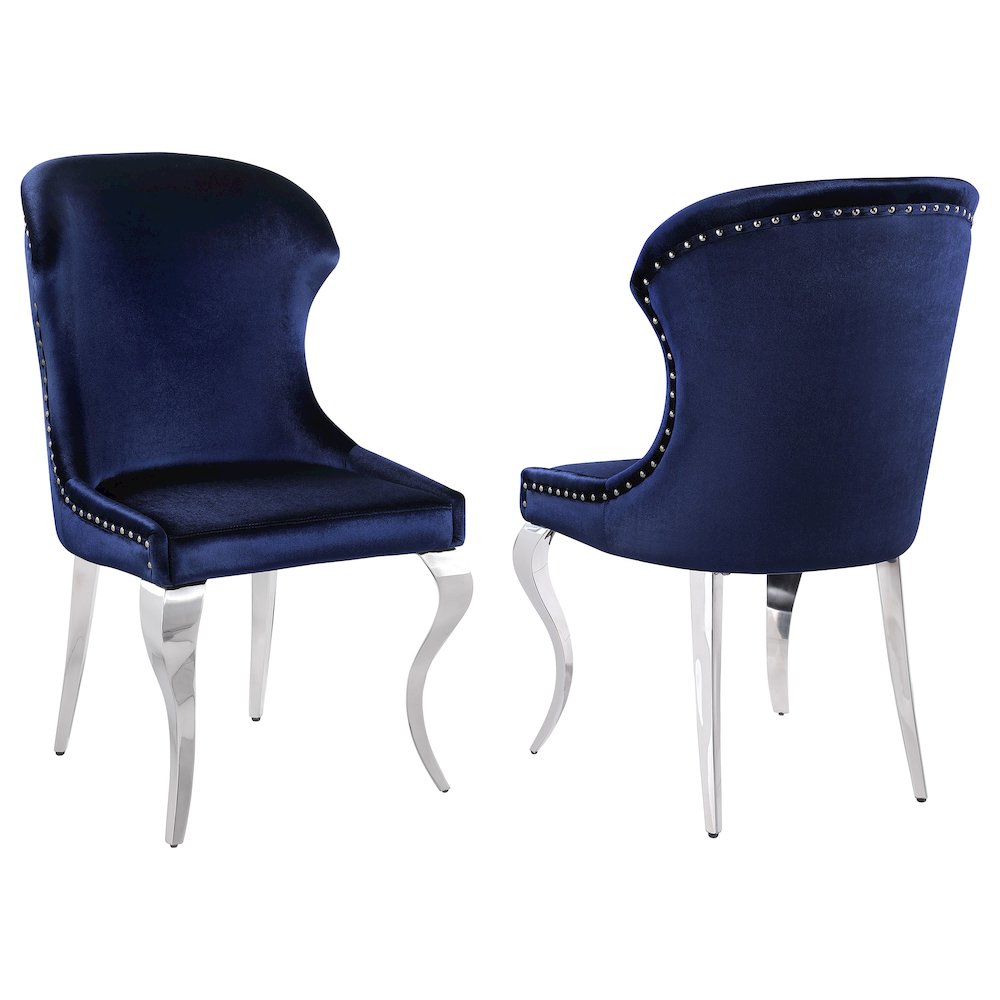 Cheyanne Upholstered Dining Side Chair Ink Blue (Set of 2). Picture 1