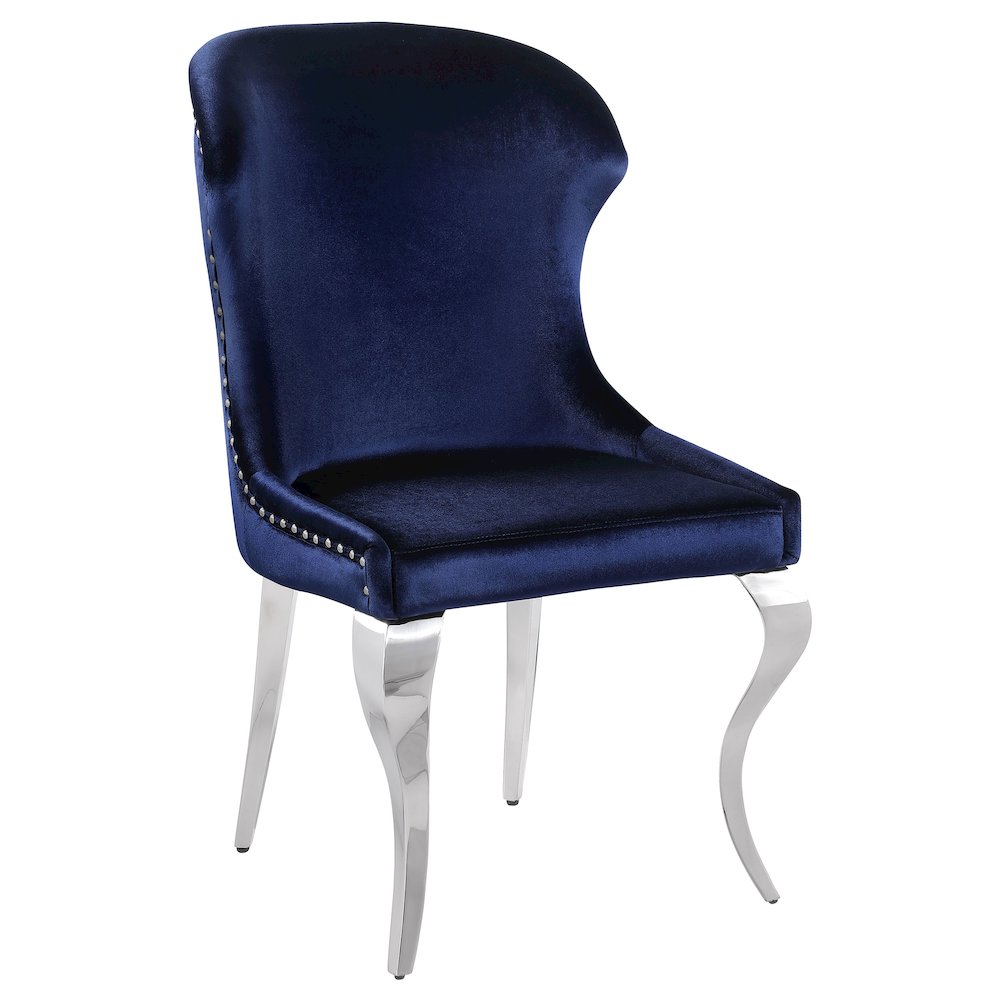 Cheyanne Upholstered Dining Side Chair Ink Blue (Set of 2). Picture 3