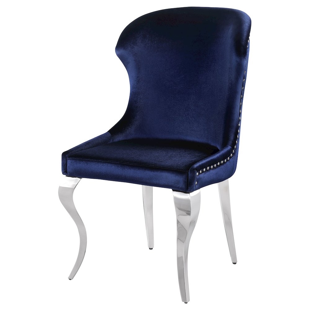 Cheyanne Upholstered Dining Side Chair Ink Blue (Set of 2). Picture 5