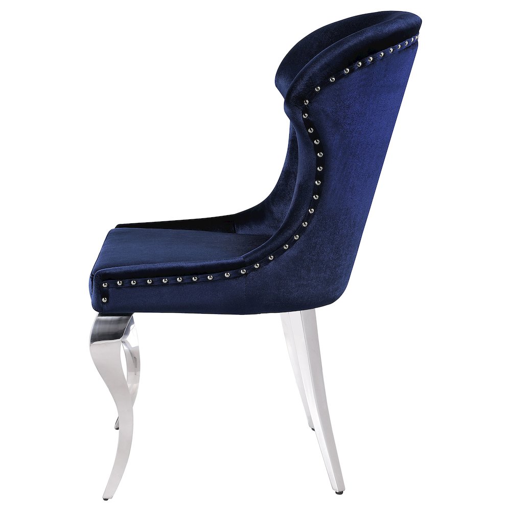 Cheyanne Upholstered Dining Side Chair Ink Blue (Set of 2). Picture 6