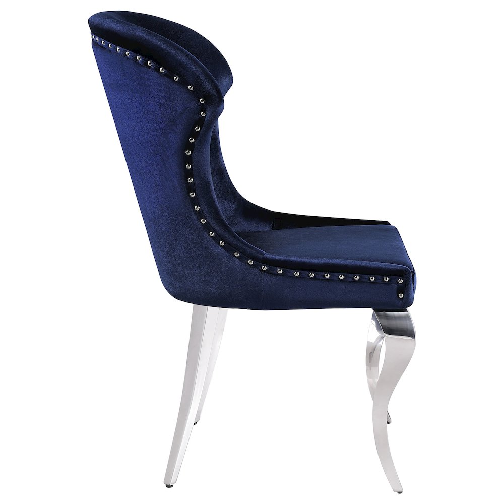 Cheyanne Upholstered Dining Side Chair Ink Blue (Set of 2). Picture 9