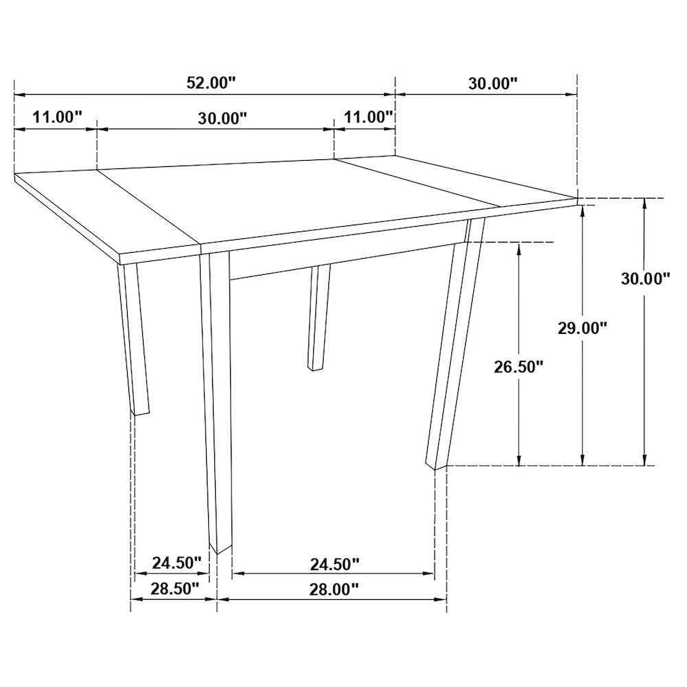 Kelso Rectangular 52-inch Extension Dining Table Cappuccino. Picture 13